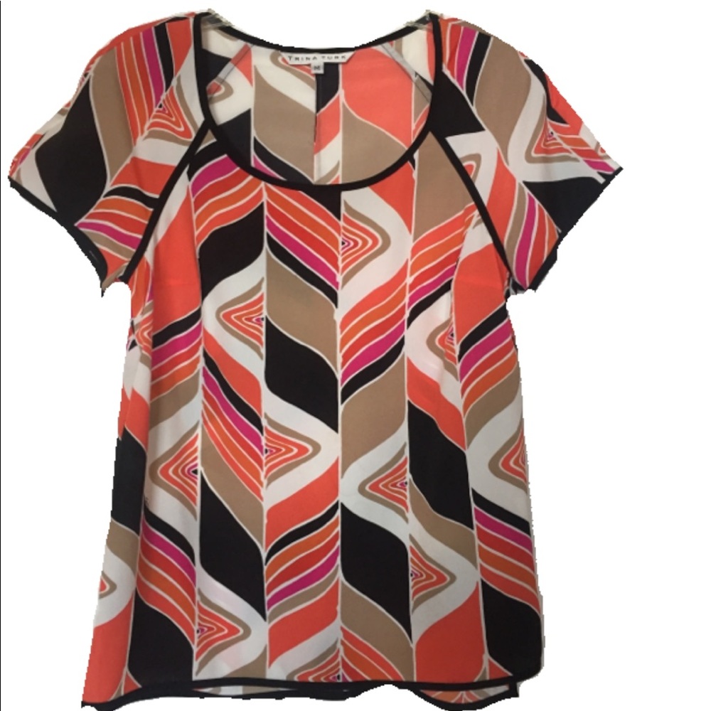 Trina Turk multi colored blouse sz M